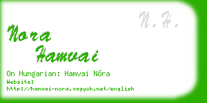 nora hamvai business card
